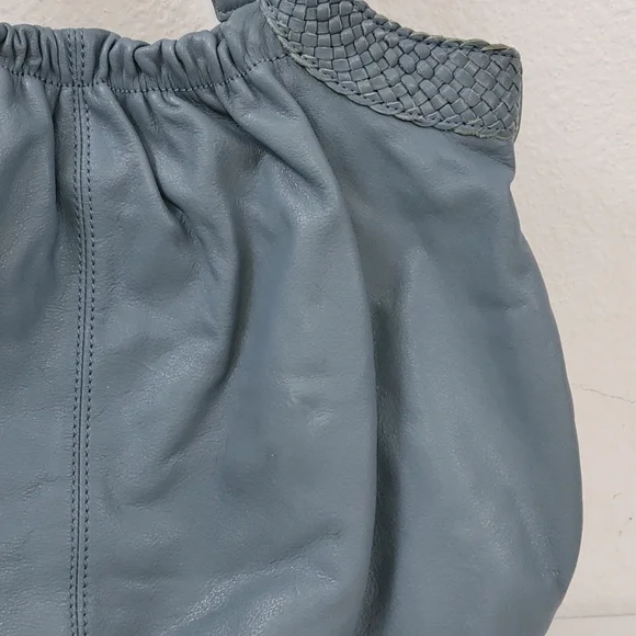 💥FINAL PRICE💥 Allison Scott Blue-Gray Pleated Leather Shoulder Bag - Picture 13 of 16